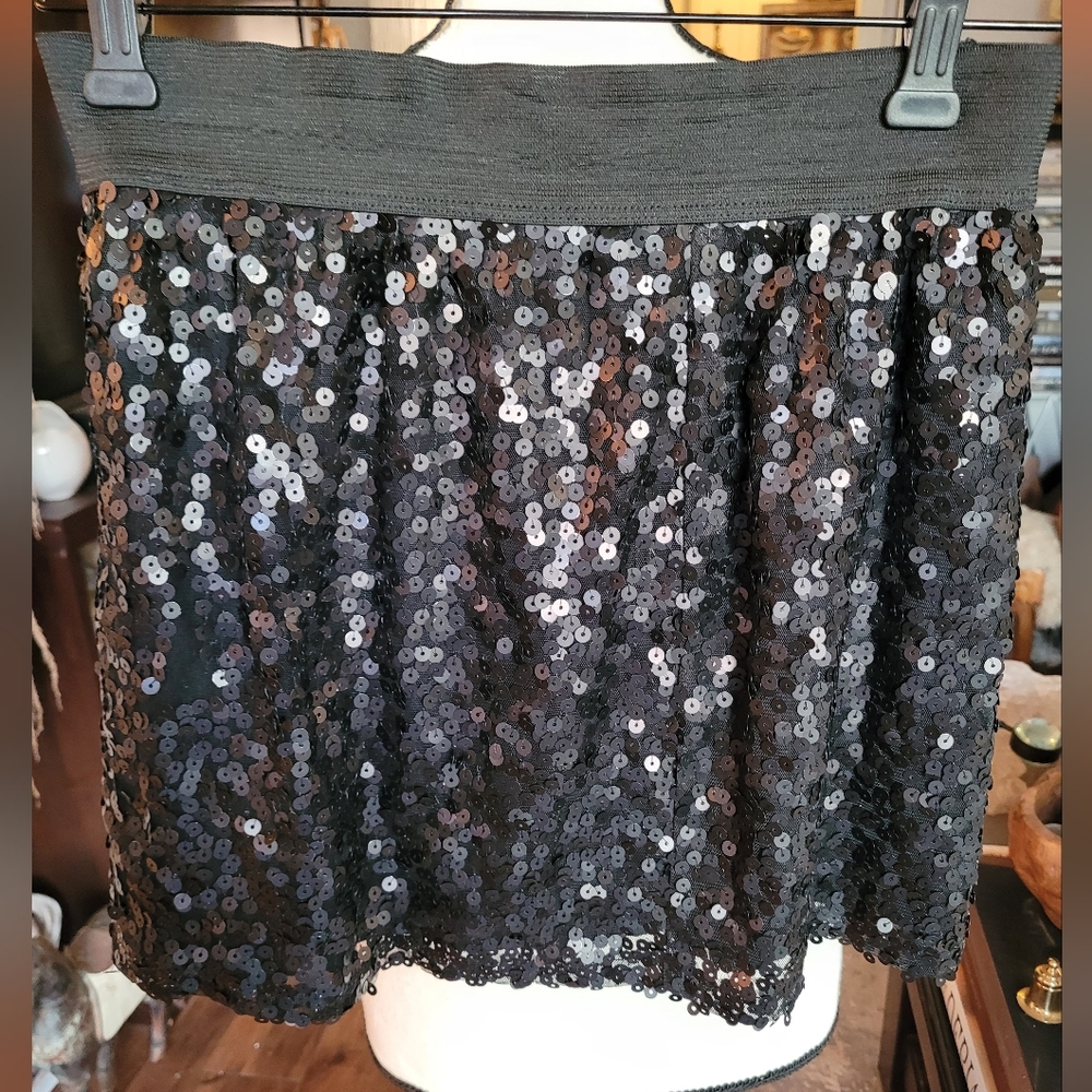 Eight Sixty Black Sequin Mini Skirt